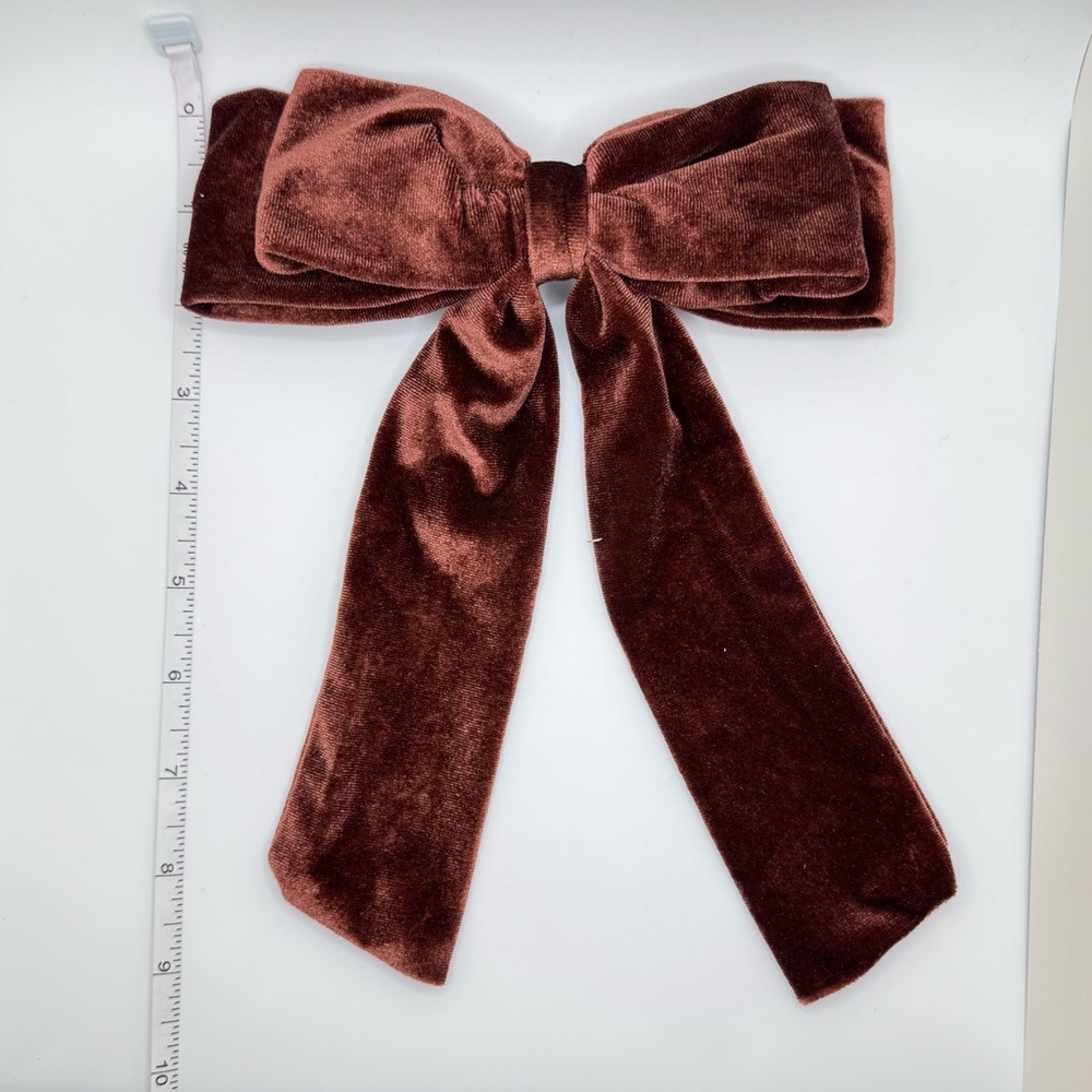 Brown velvet Bow - hair barrette NWOT - Picture 2 of 6